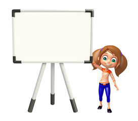 kid girl with Display board