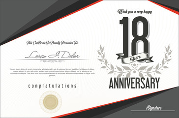 Anniversary golden retro vintage labels collection