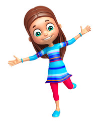 Kid girl with Funny pose