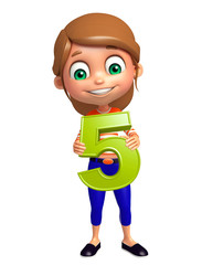 kid girl with 5 Digit