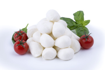 Buffalo mozzarella cheese made from milk Alibovalo on white back