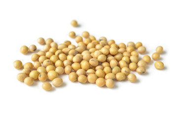 Soybean beans on white background - isolated