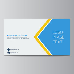 White and blue business card blank.  Vector illustration, eps 10