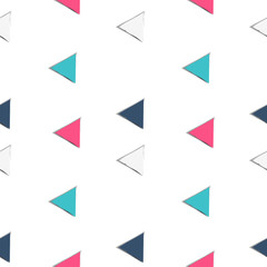 Triangle seamless pattern. Background with different colorful triangles.