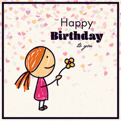 Vector Illustration of a Happy Birthday Greeting Card