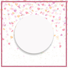 Vector Illustration of a Colorful Background with Heart Confetti