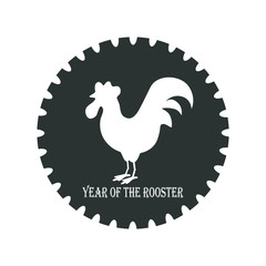 Badge with Christmas cock