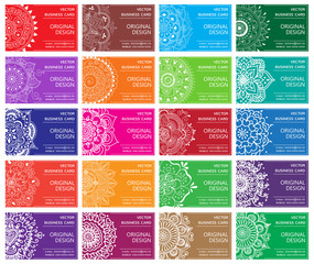 Fototapeta na wymiar Business Cards set with abstract pattern