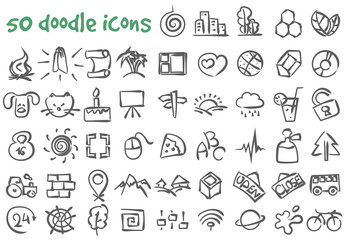 vector doodle icons set