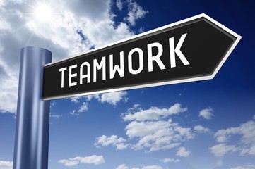 Obraz premium Teamwork signpost