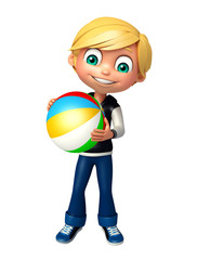 kid boy with  bigball