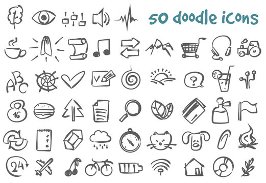 vector doodle icons set