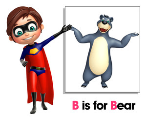 Super boy pointing Bear