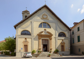 Fototapeta na wymiar facade of Immacolata church, Sassello, Italy