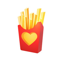 French Fries in red carton box