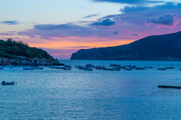 Beautiful sunset in Sant Elm at GR 221, Mallorca, Spain