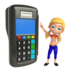 kid girl with Swap machine