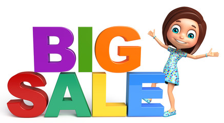 kid girl with Bigsale sign