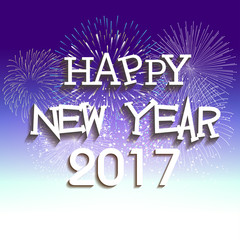 fireworks display for happy new year 2017