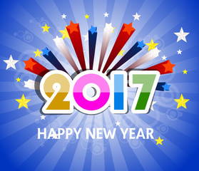 Happy new year 2017 with star
