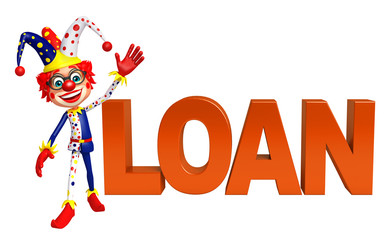 Clown with Loan sign