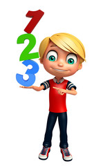 kid boy with 123 sign