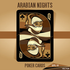 Arabian Nights - Poker Cards - QUEEN