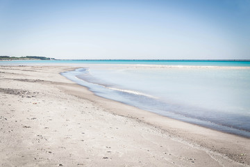 Panorama of sea and beach with white sand - nature, outdoor and holiday concept