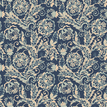 floral ethnic seamless pattern © antalogiya