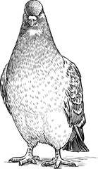 sketch of an angry pigeon