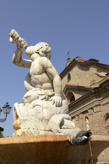 Fototapeta na wymiar stone fountain at Acqui Terme, Italy