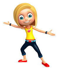Kid girl with Funny pose