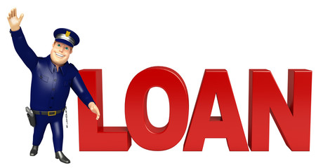 Police with Loan sign