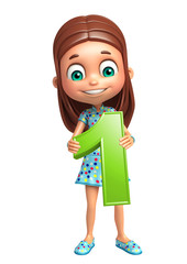 kid girl with 1 Digit