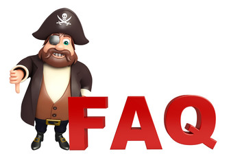Pirate with FAQ sign