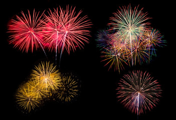 set of celebration fireworks
