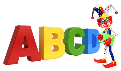 Clown with ABCD sign