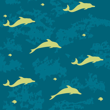 Dolphin seamless pattern.