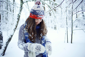 Winter picnic girl