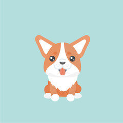 Cute welsh corgi dog vector illustration
