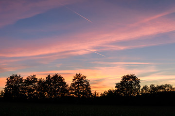 Fototapeta premium Sonnenuntergang mit Farbe