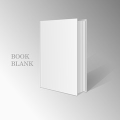Book template in perspective on a gray background. 