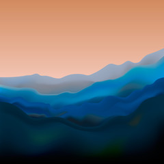 Mountain landscape at sunrise