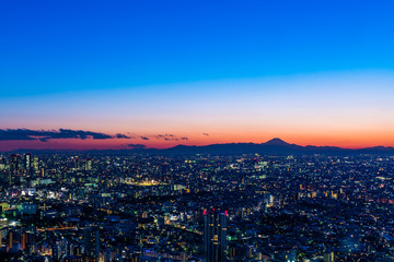 Fototapeta na wymiar 日本・東京都心の夕景・夜景