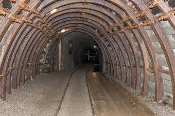 Fototapeta na wymiar Gold mine shaft. Mine gold and arsenic in Zloty Stok, Poland