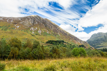 Fototapeta na wymiar High mountain at Glencoe valley, in the highlands of Scotland