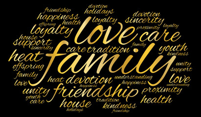 Love family word cloud