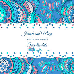 holiday card for wedding invitations or wedding, save the date,  vector, pattern, vintage, elegant, refined, detailed Doodles