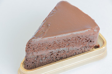 chocolate cake on the table.