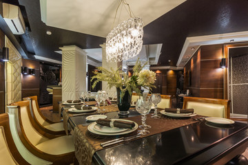 Served luxurious restaurant table